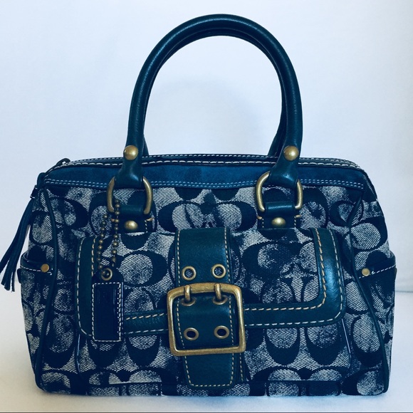 Coach Bags Vintage Coach Purse 9s Style Demin Acid Wash Poshmark